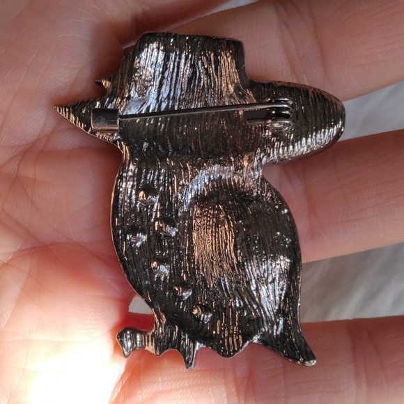 Amazing Rhinestone Owl Brooch - Picture 4 of 5